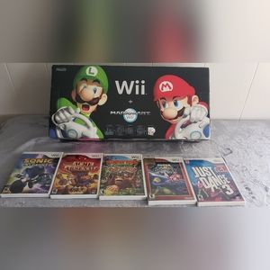 Wii console with games